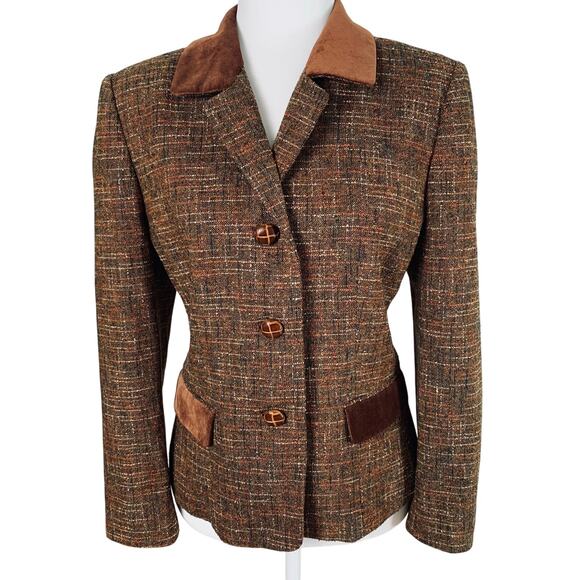 Brown Fall Collection Le Suit | Jackets & Coats | Vintage Le Suit Petite Size P Tweed Suede ...